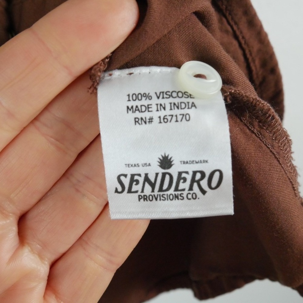 Sendero Provisions Dakota Pearl Snap Shirt Brown Western Floral Embroidered XL - Picture 8 of 10